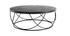 Table basse ronde bois noir et m&eacute;tal noir D80 x H30 cm LACE
