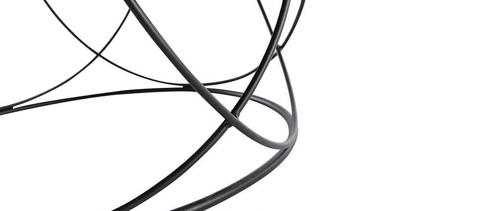 Table basse ronde bois noir et m�tal noir D80 x H30 cm LACE