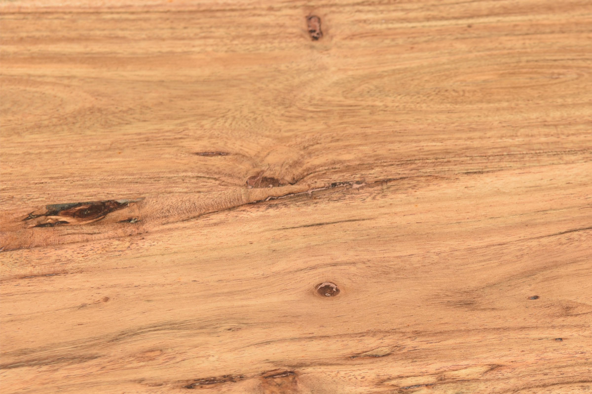 Table basse ronde en acacia massif et m�tal SPIRIT