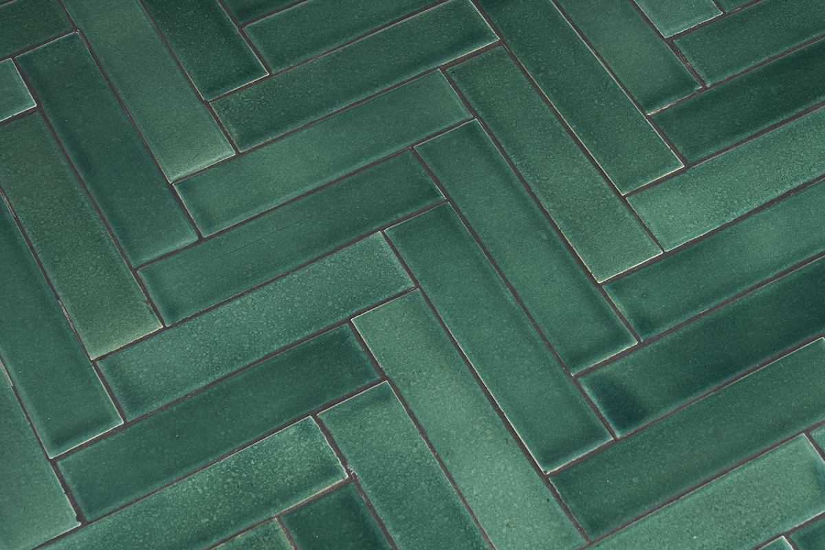 Zoom table basse ronde en cramique vert fonc