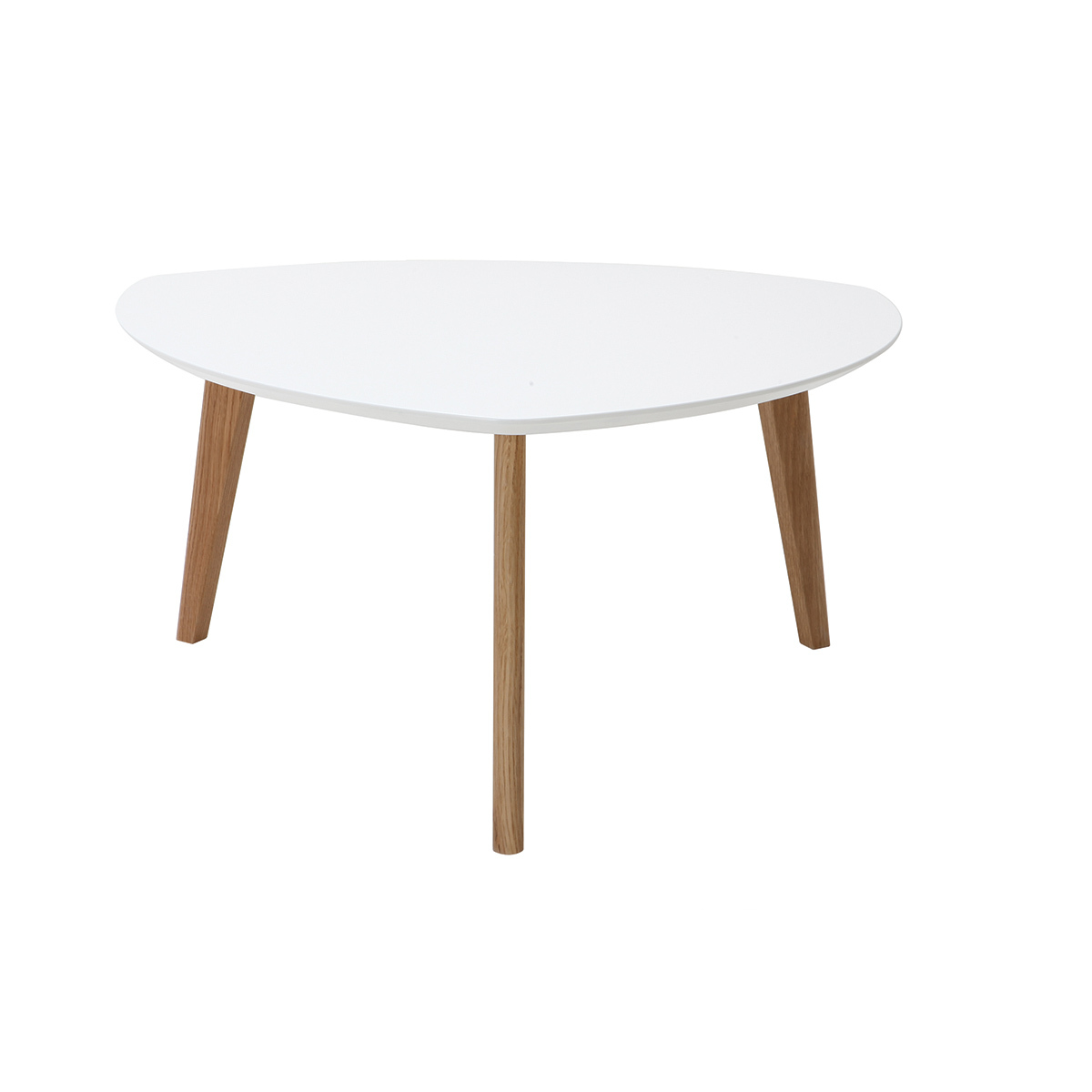 Table basse scandinave blanc et bois clair chêne L80 cm EKKA vue1