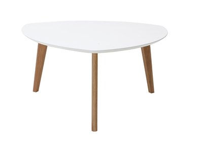 Table basse scandinave blanc et bois clair chêne L80 cm EKKA