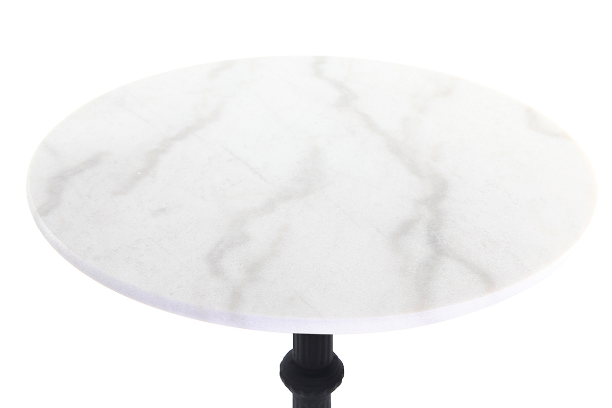 Table bistrot haute ronde en marbre et mtal CONTY