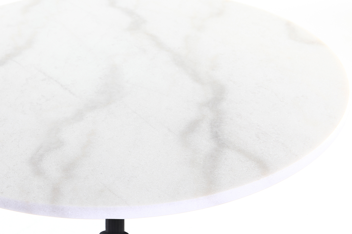 Table bistrot haute ronde en marbre et mtal CONTY