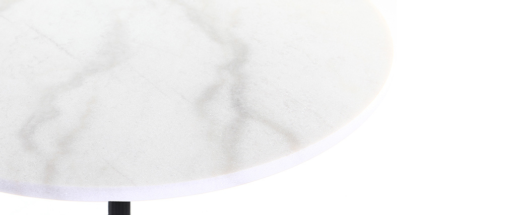 Table bistrot haute ronde en marbre et m�tal CONTY