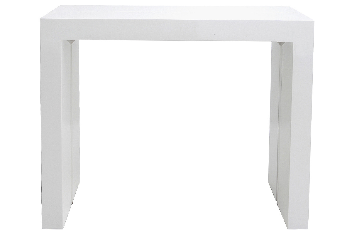Table console extensible design blanc laqu� CALEB