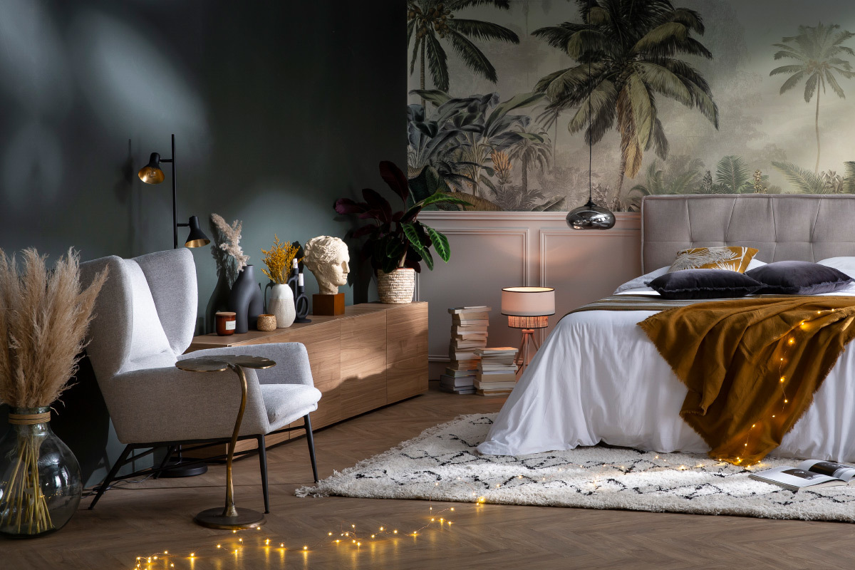 Table d'appoint avec plateau feuille en laiton antique FOGLIA