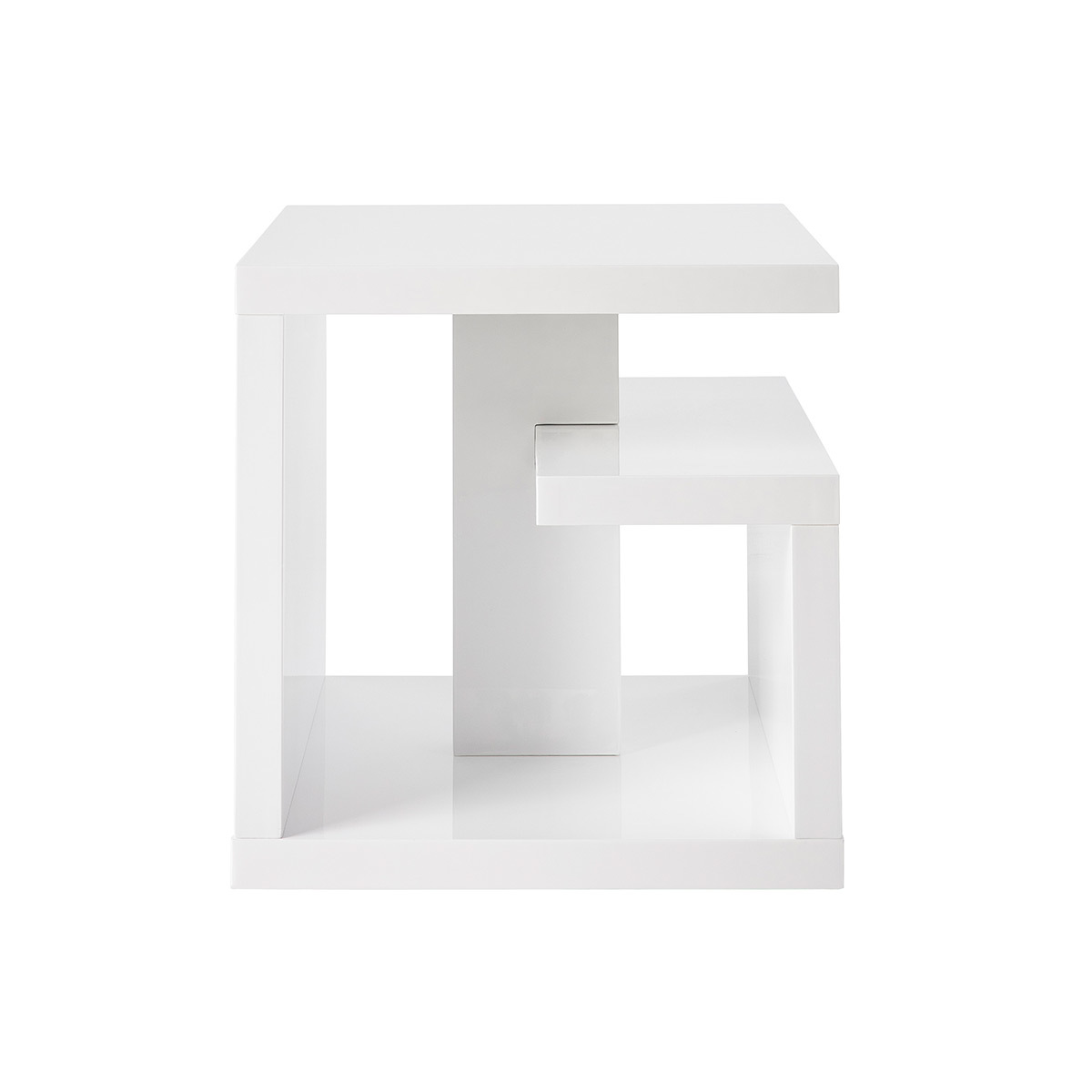Table d'appoint design blanc laqué L50 cm HALTON vue1