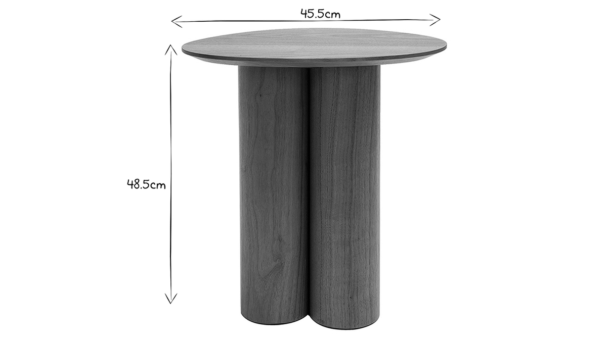 Table d'appoint design bois foncé noyer L44 cm HOLLEN