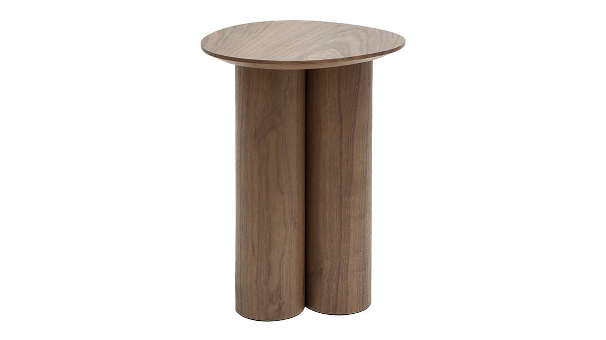 Table d'appoint design bois foncé noyer L44 cm HOLLEN