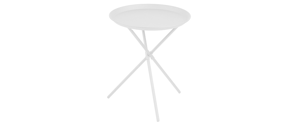 Table d'appoint design métal blanc MIKADO