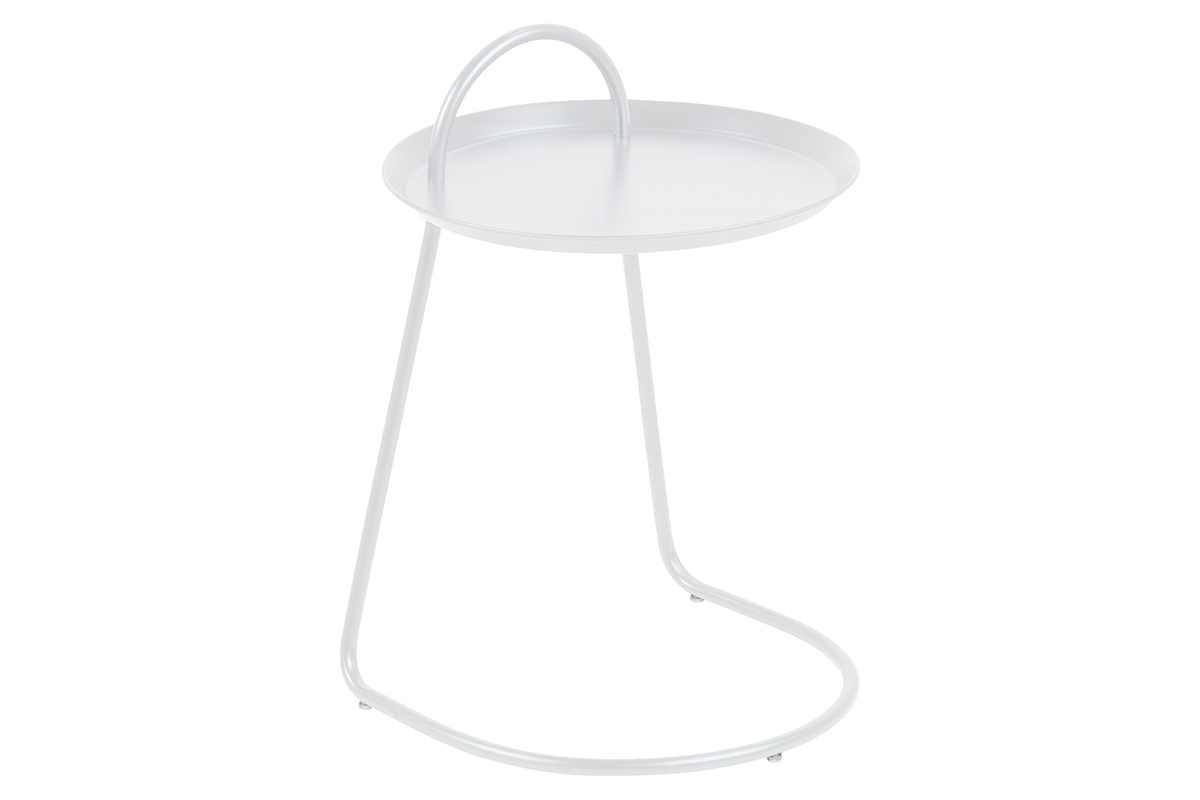 Table d'appoint design mtal blanc MOVE