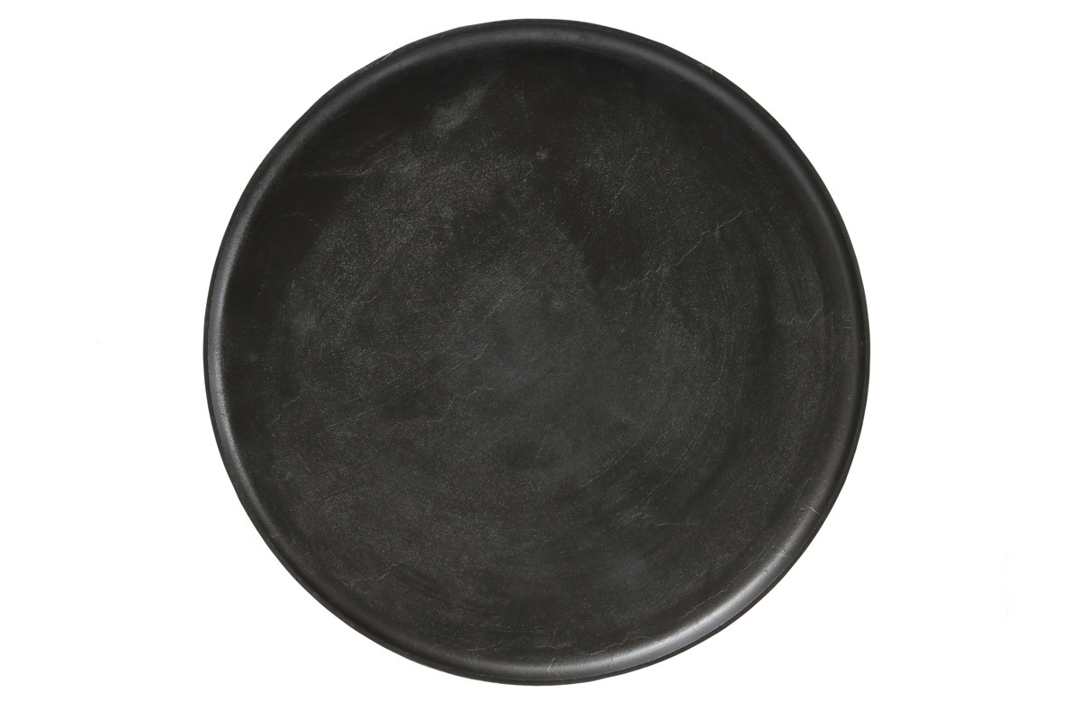 Table d'appoint design m�tal et pieds bois noir LINTA