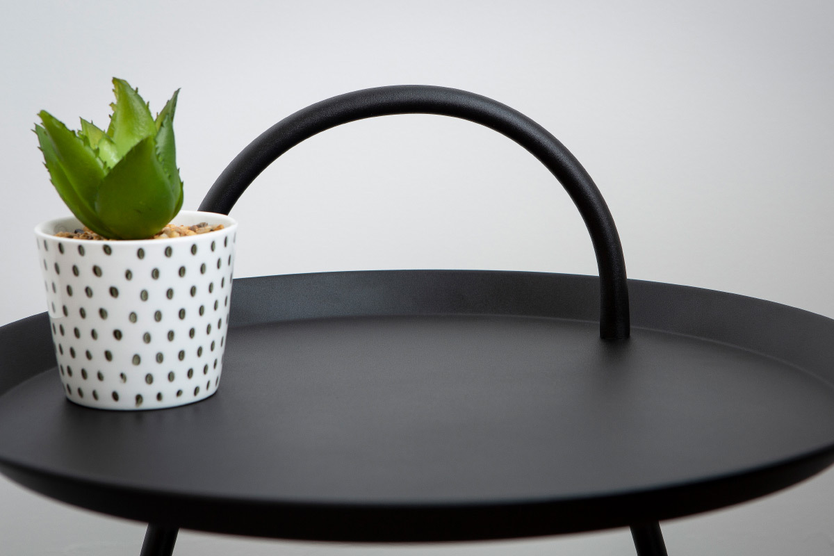 Table d'appoint design mtal noir MOVE
