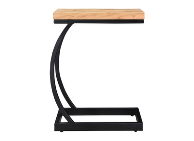 Table d'appoint design rectangulaire en bois massif et m&eacute;tal noir BREAK