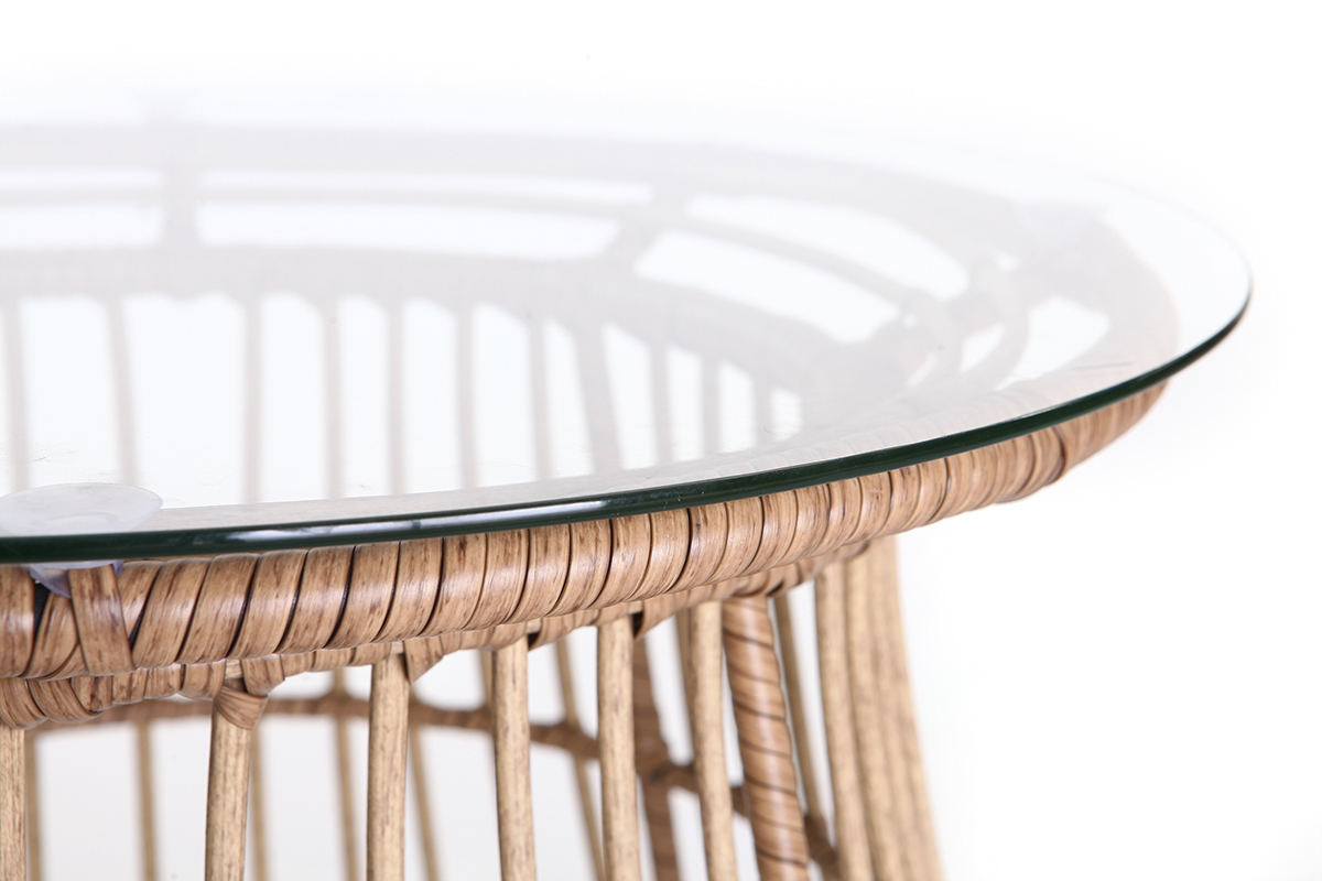 Table d'appoint en fils de r�sine fa�on rotin BELLAVISTA