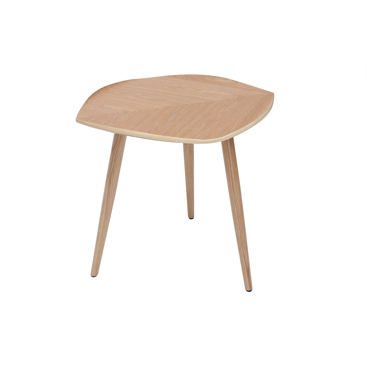 Table d'appoint forme de feuille bois clair L60 cm PHYLL vue1