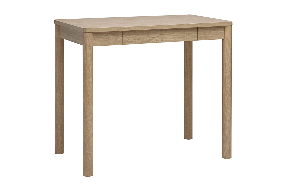 Table de bar IZZIE en bois clair avec tiroir, vue de 3/4