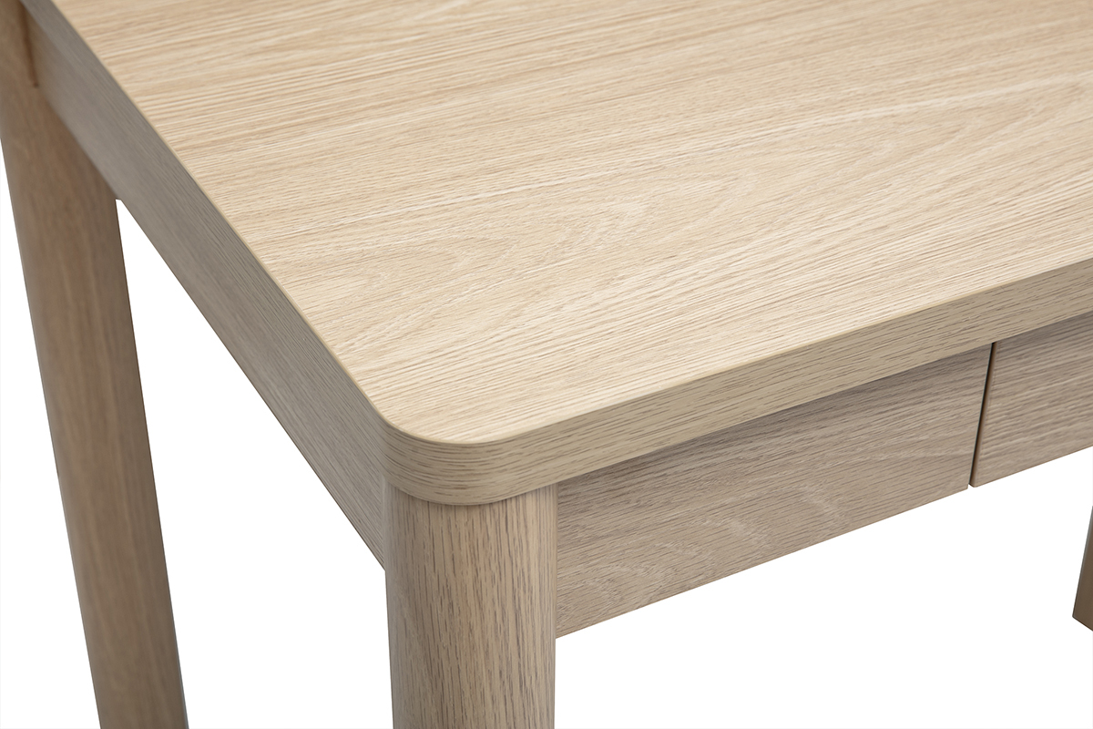 Table de bar IZZIE en bois clair, vue de profil avec tiroir int�gr�.