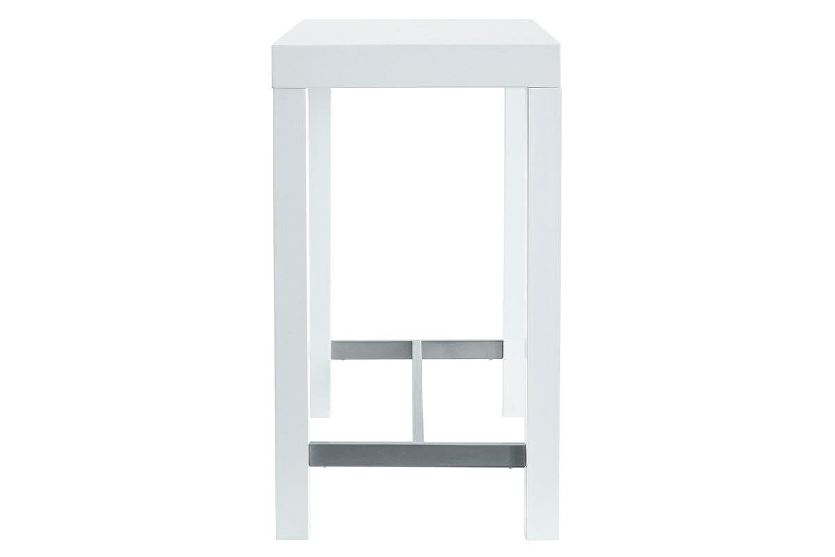 Table de bar design blanc laqu mat ALEX