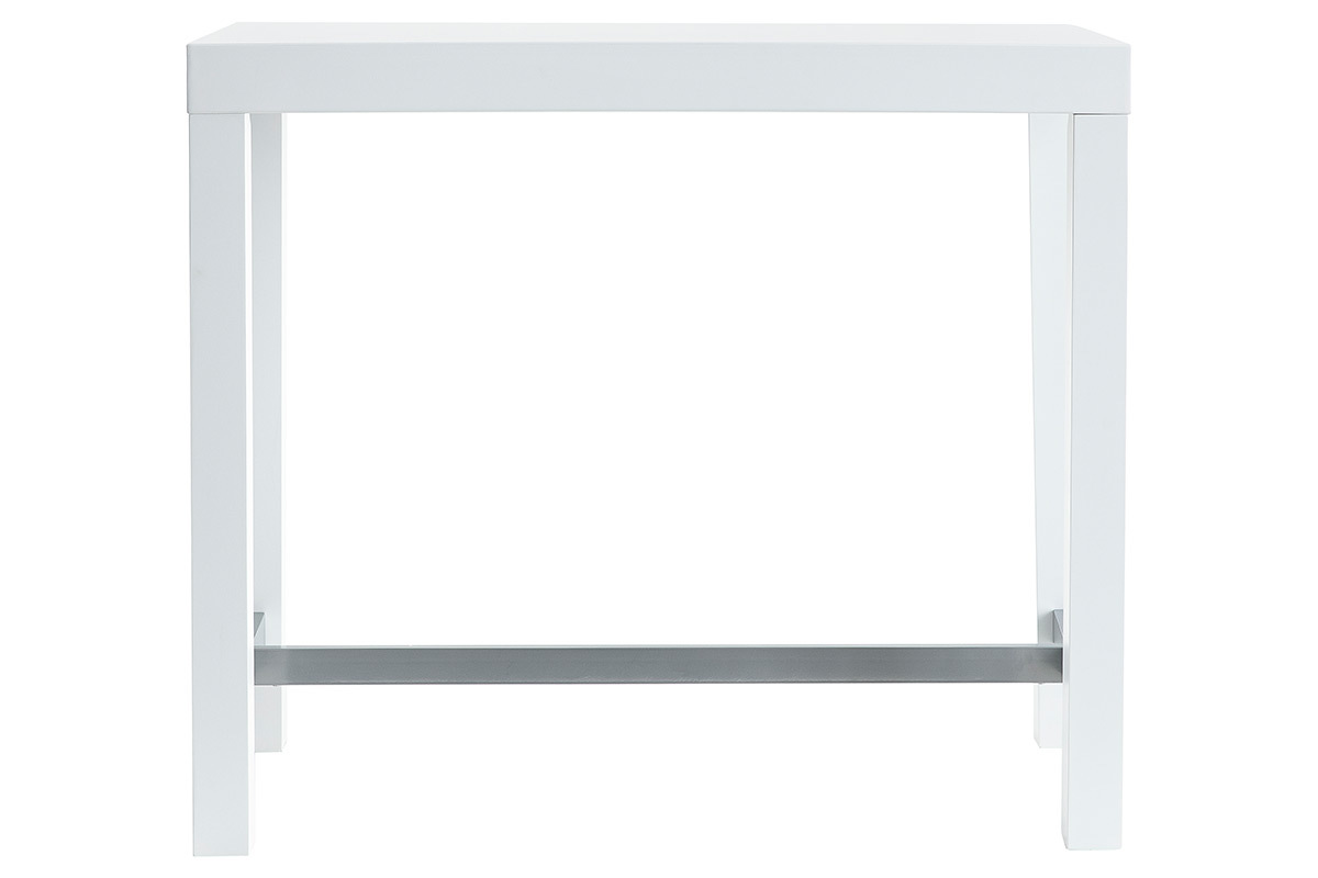 Table de bar design blanc laqu mat ALEX