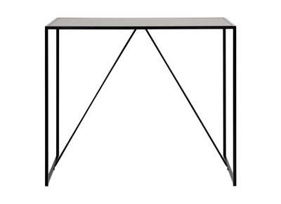 Table de bar design bois noir et m&eacute;tal TRESCA