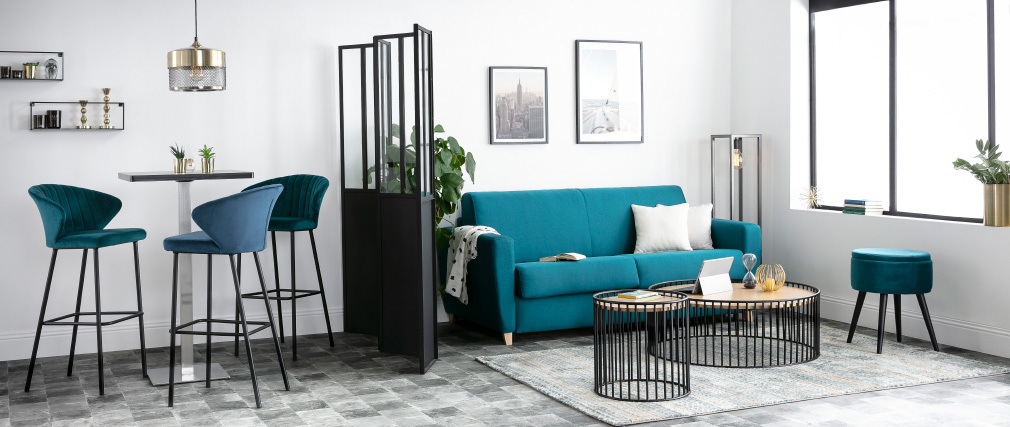 Table de bar design carr�e noire JORY