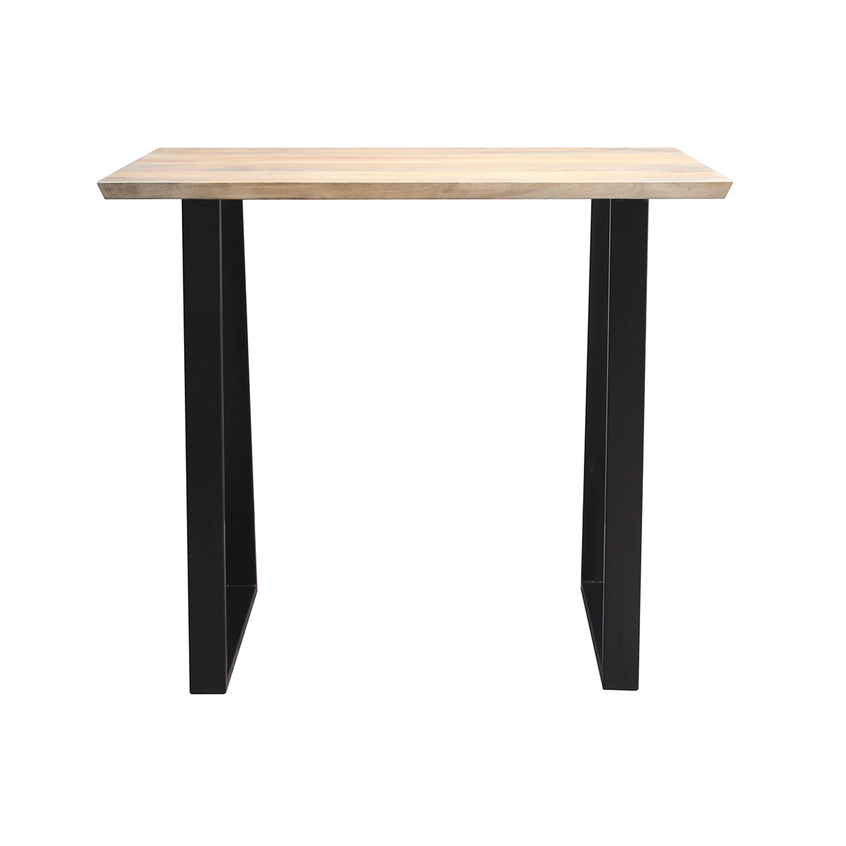 Table de bar en bois manguier massif et métal noir L120 cm VIJAY Table de bar en bois manguier massif et métal noir L120 cm VIJAY