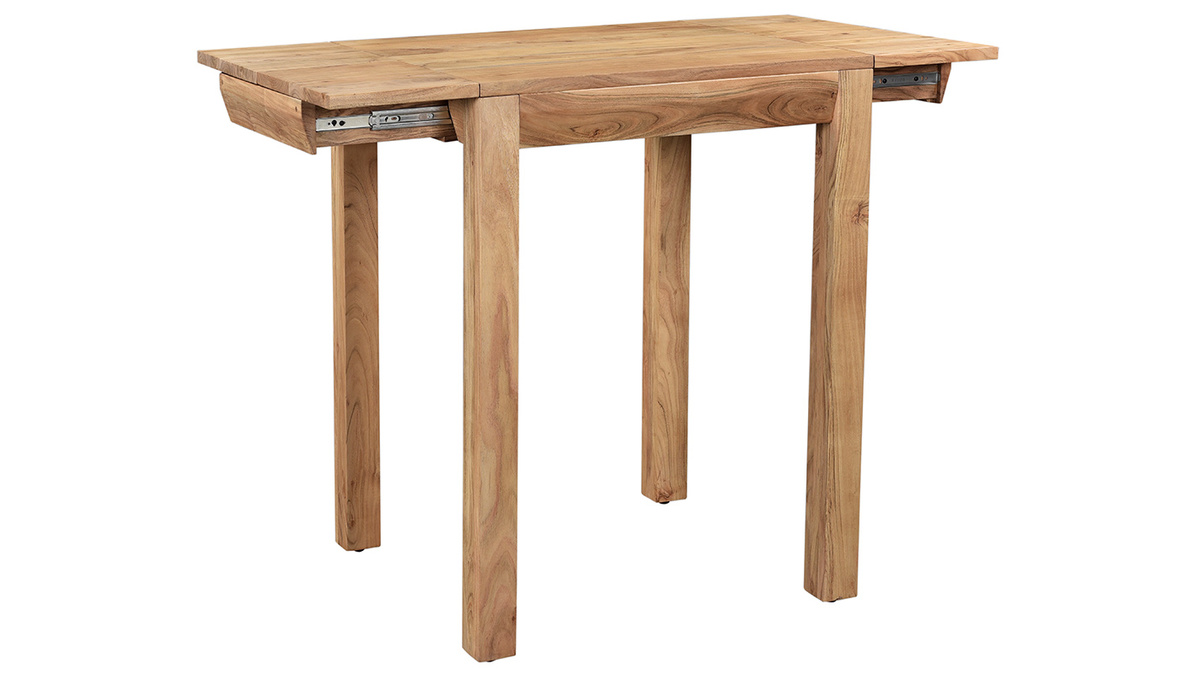 Table de bar haute extensible carrée en bois massif L80-135 cm BALTO