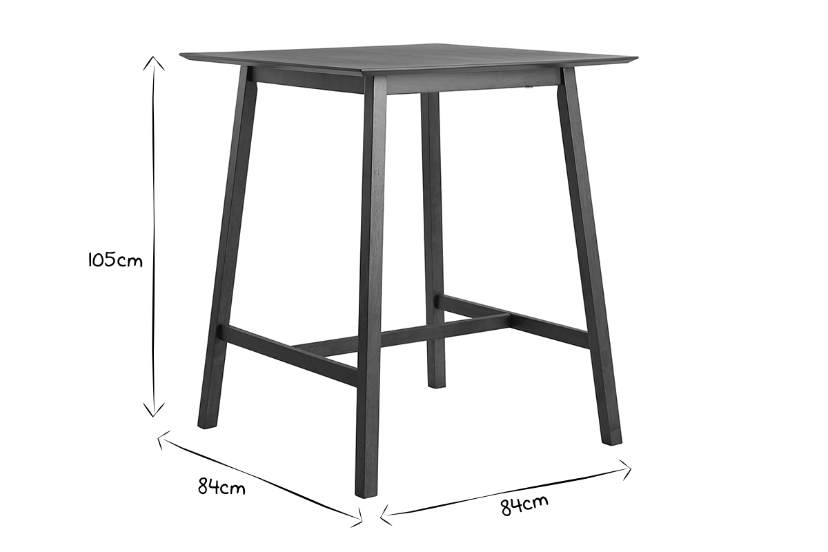 Table de bar noyer L90 cm RUSSELL