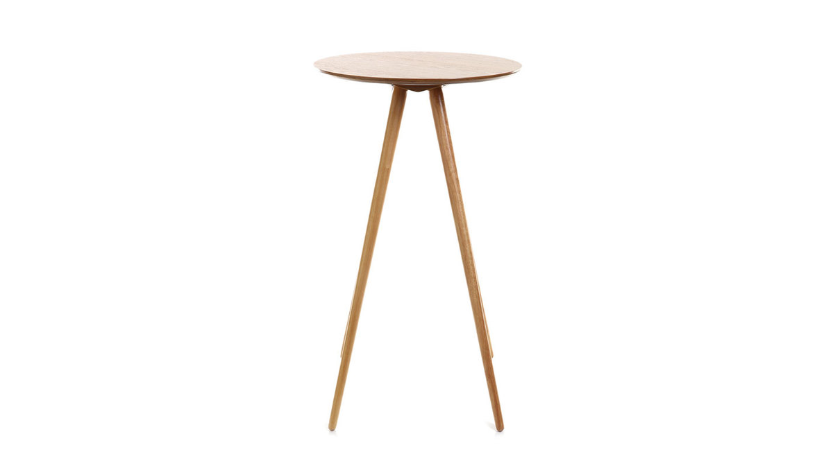 Table de bar ronde scandinave bois L60 cm NORDECO