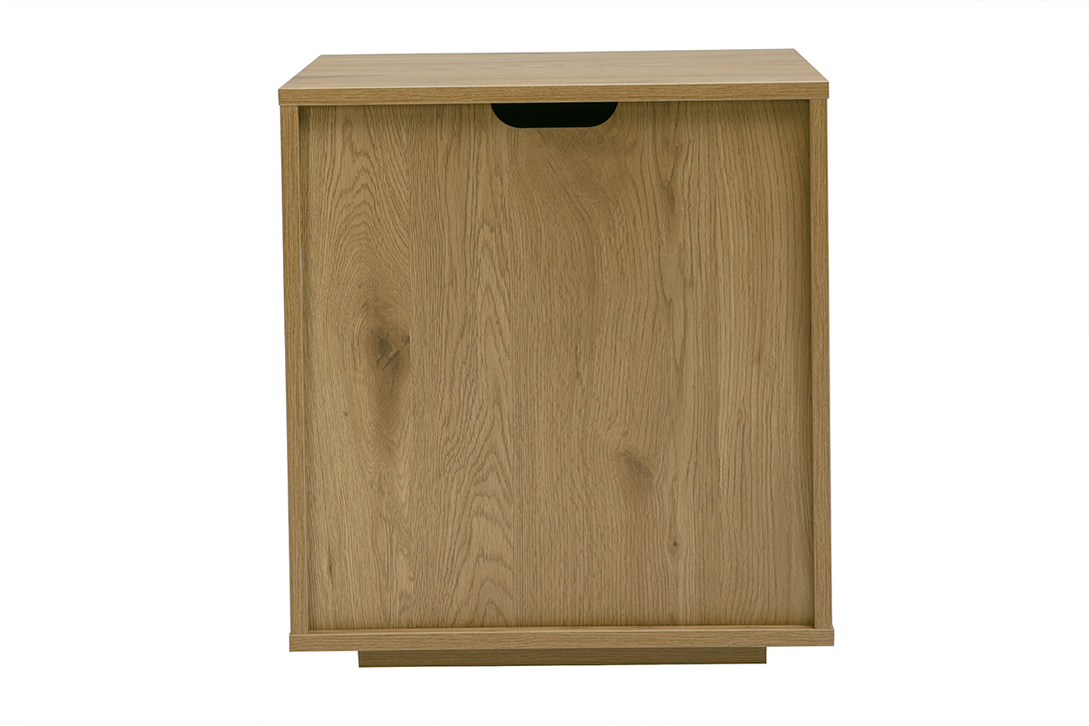 Table de chevet 2 tiroirs finition bois clair ch�ne LOTHAIRE