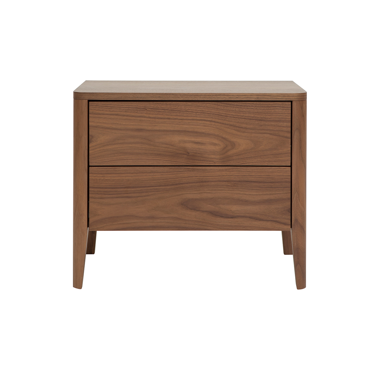 Table de chevet avec rangements 2 tiroirs bois foncé noyer BENJA Table de chevet avec rangements 2 tiroirs bois foncé noyer BENJA