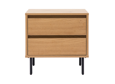 Table de chevet avec rangements 2 tiroirs finition bois clair chêne ARAGON