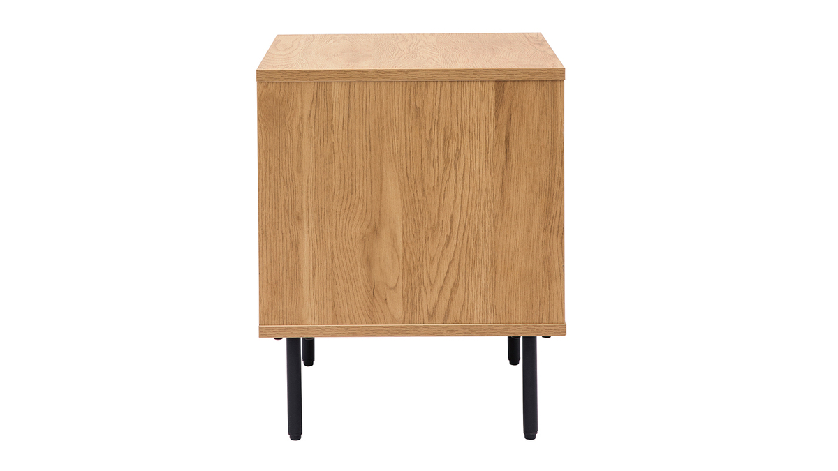 Table de chevet avec rangements 2 tiroirs finition bois clair chêne L50 cm ARAGON