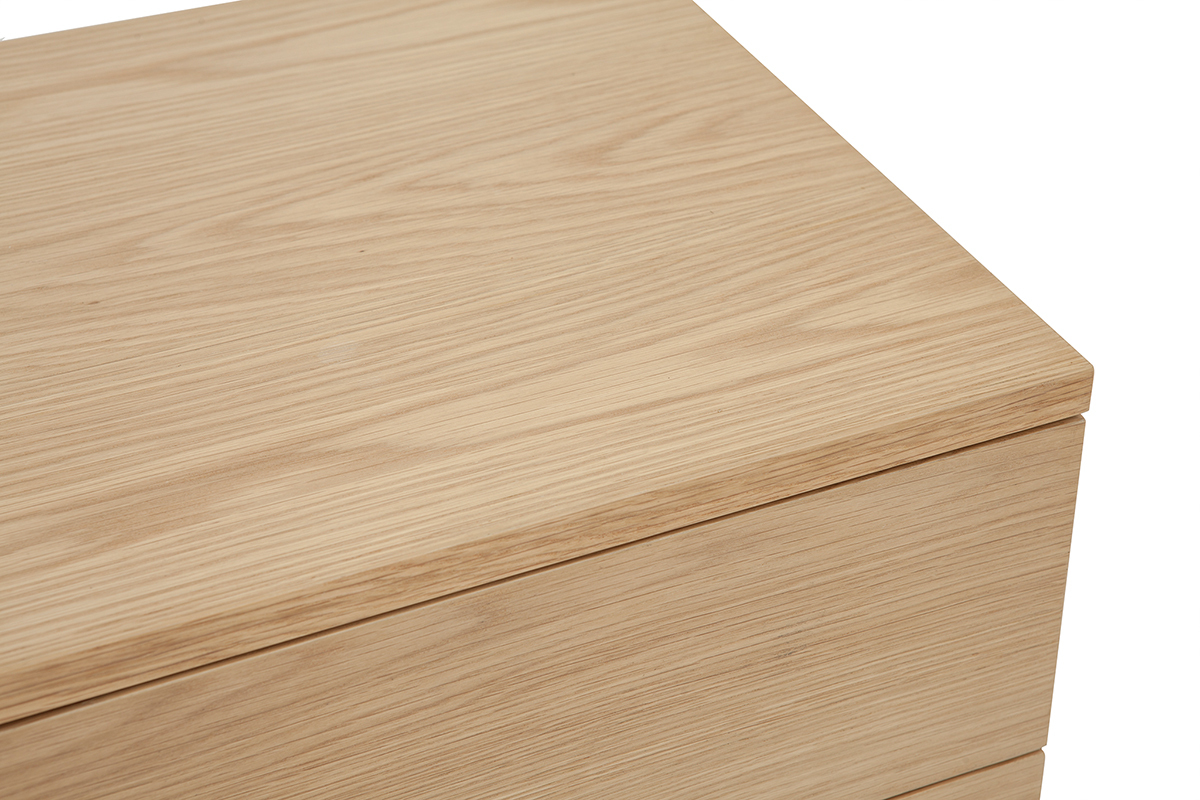 Table de chevet avec rangements 2 tiroirs scandinave bois clair chne FREDDY