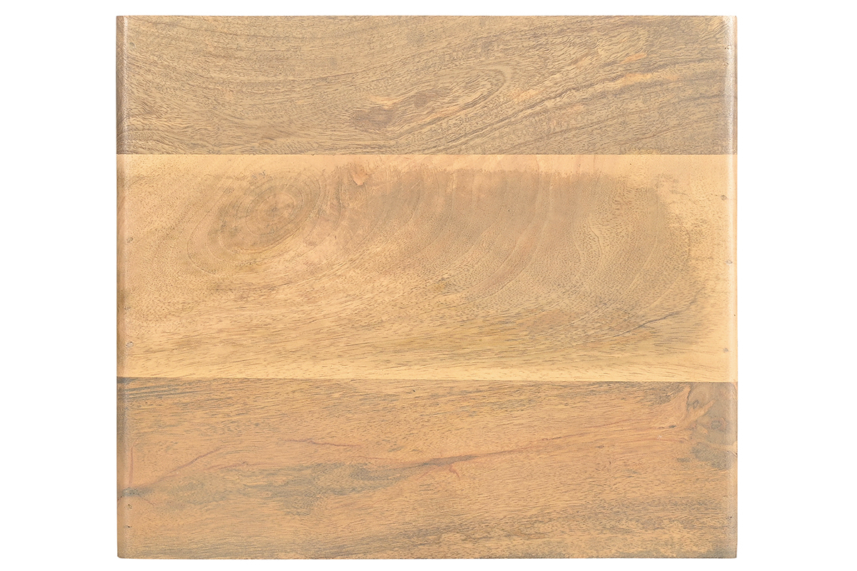 Table de chevet avec rangements en bois manguier massif et m�tal noir L40 cm JUDE