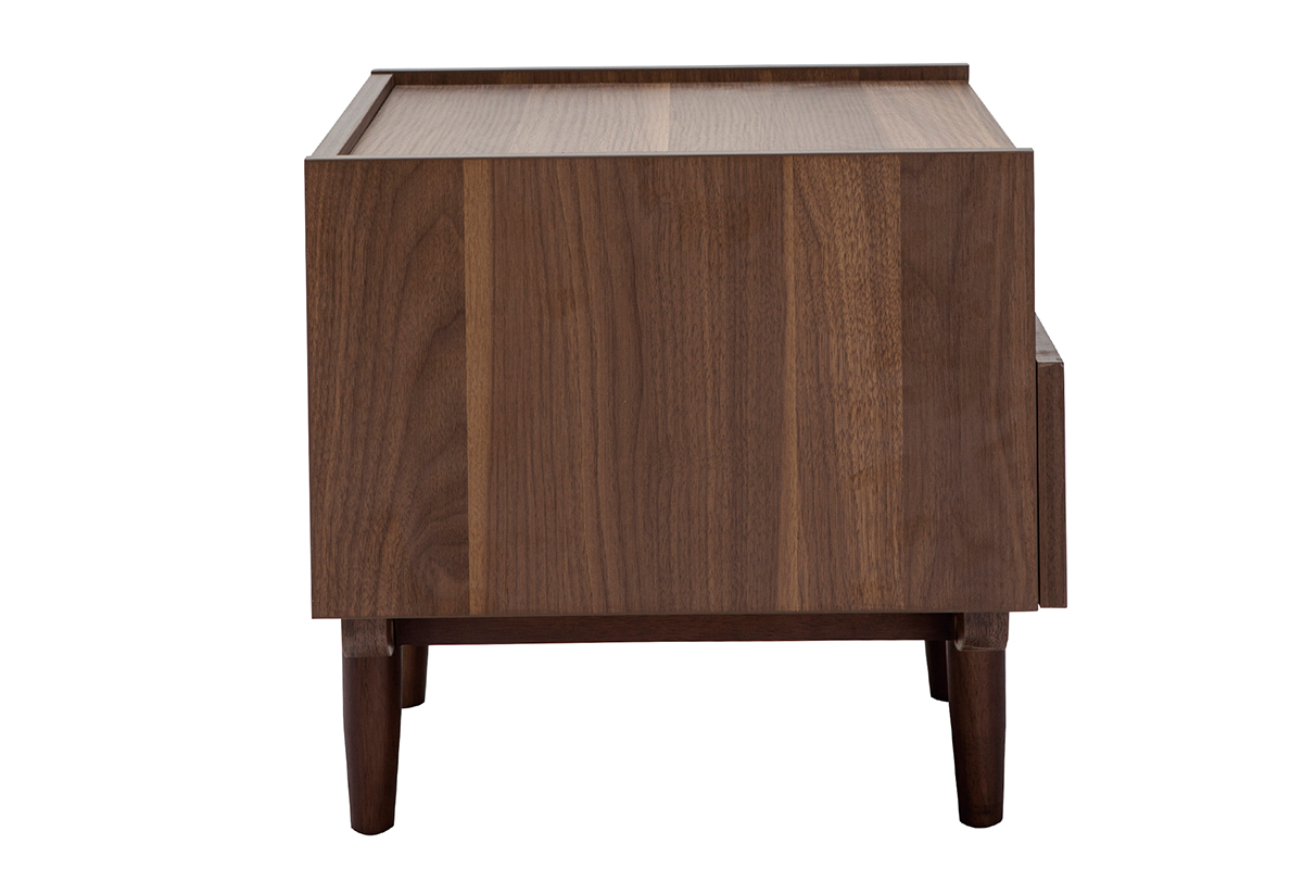 Table de chevet avec rangements finition bois fonc noyer SANAA