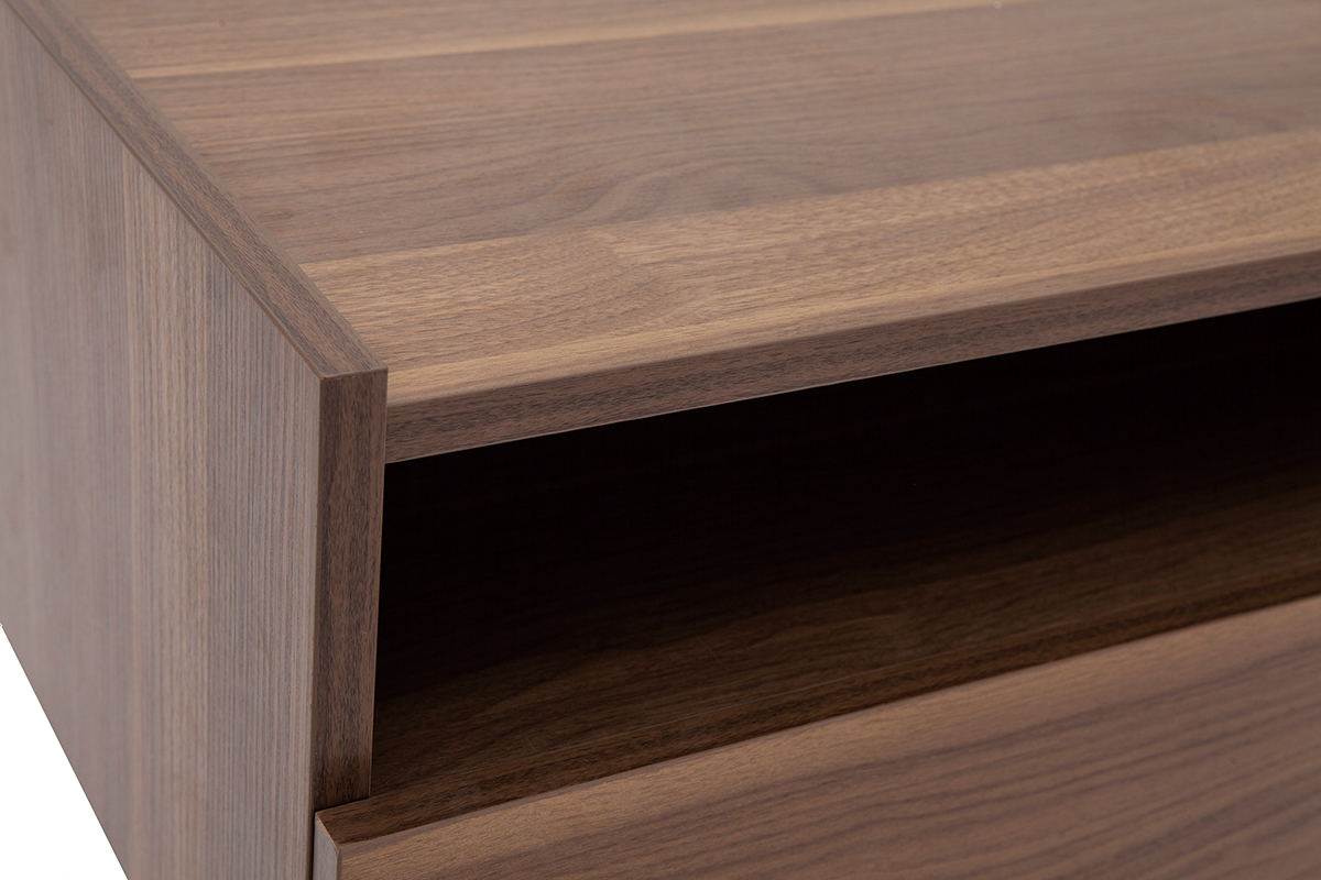 Table de chevet avec rangements finition bois fonc noyer SANAA