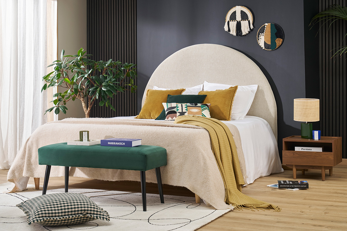 Table de chevet avec rangements finition bois fonc noyer SANAA