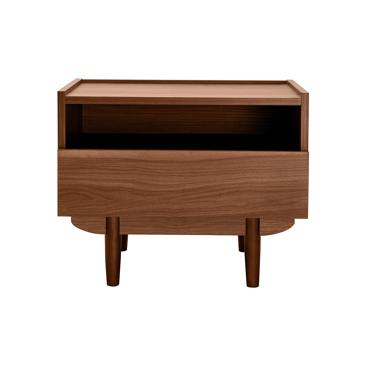 Table de chevet avec rangements finition bois foncé noyer SANAA Table de chevet avec rangements finition bois foncé noyer SANAA