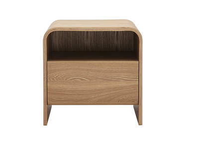 Table de chevet avec tiroir en bois clair fr&ecirc;ne KYLIA