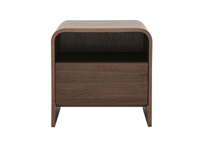 Table de chevet avec tiroir en bois fonc&eacute; noyer KYLIA