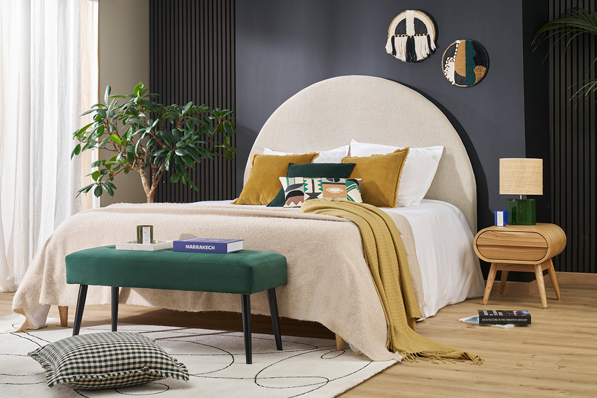 Table de chevet avec tiroir vintage bois clair (lot de 2) BJORG