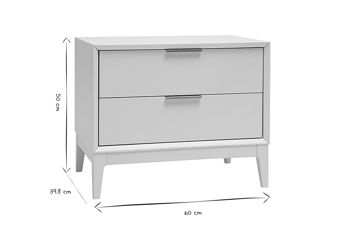 Table de chevet blanche mat et mtal dor avec rangements GIANA