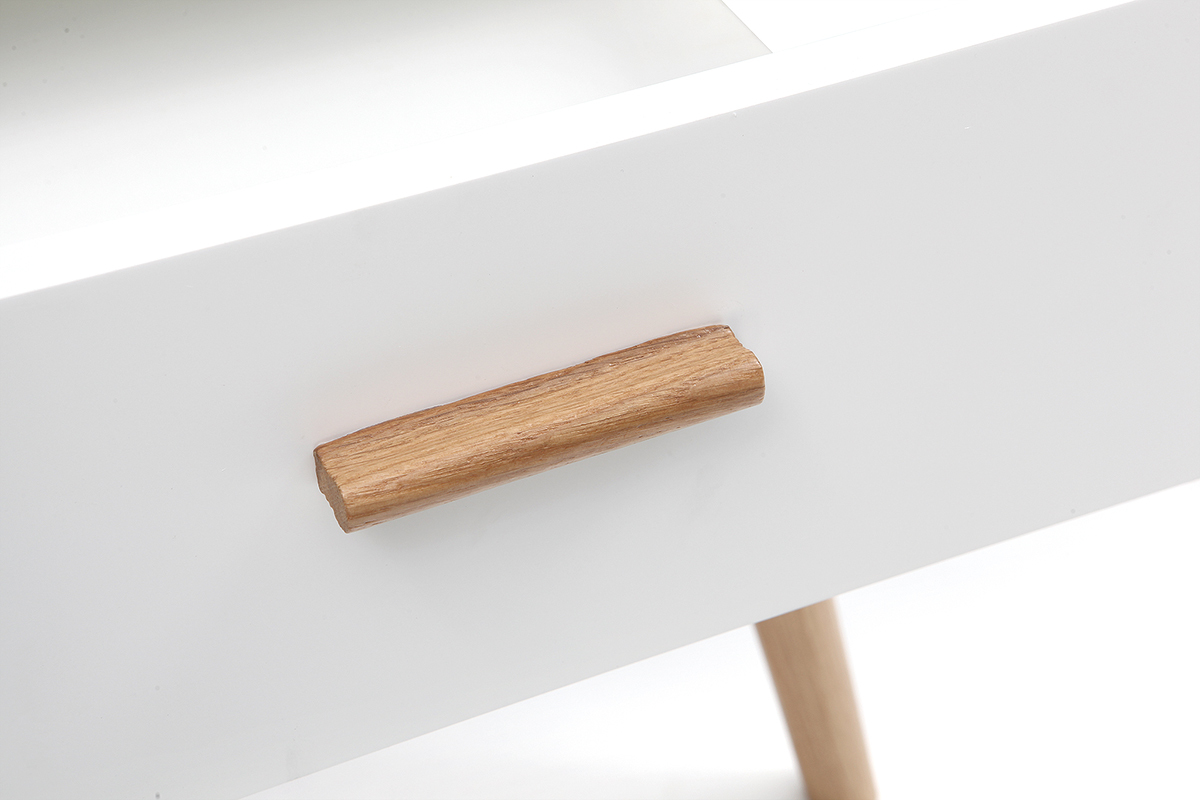 Table de chevet chne et blanc GILDA