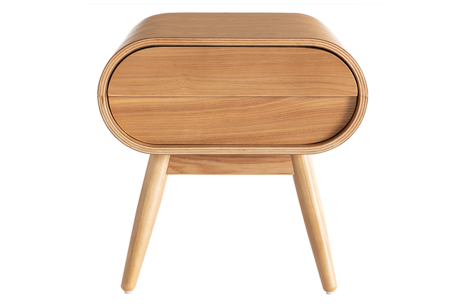 Table de chevet design frêne 1 tiroir BJORG - Miliboo