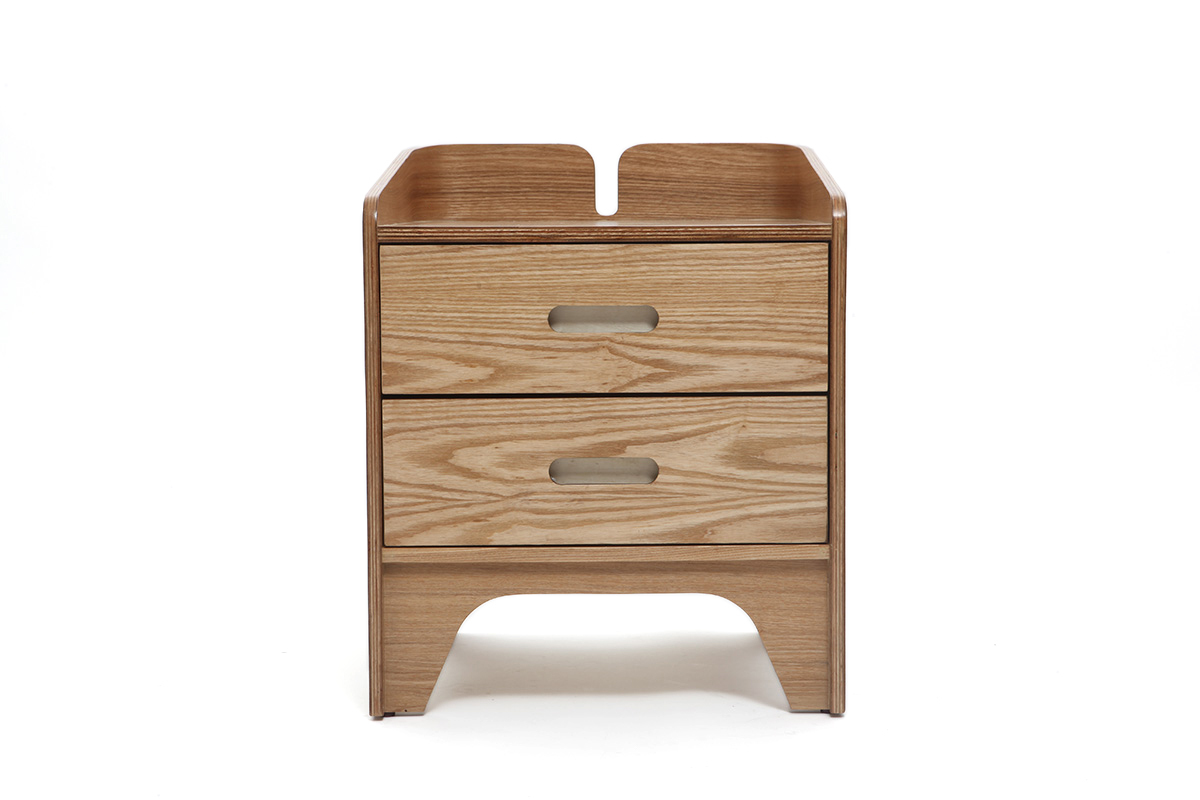 Table de chevet design fr�ne NEVIL