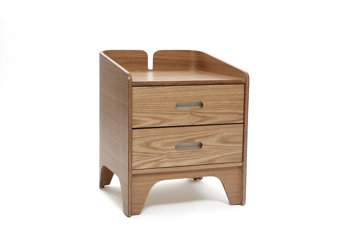 Table de chevet design fr�ne NEVIL