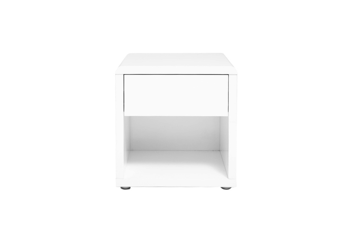 Table de chevet design laque blanche ELIO